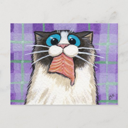 Cheeky Cat Eating Lmon Postkarte (Vorderseite)