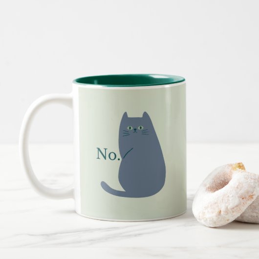 Cheeky Cat Funny Zweifarbige Tasse (Mit Donut)
