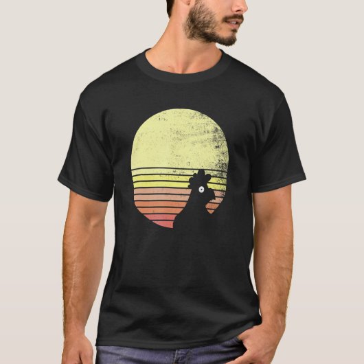 Cheeky Chicken Retro Sunset Chicken T-Shirt (Vorderseite)