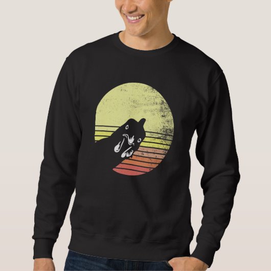 Cheeky Chicken Retro Sunset Chickens Sweatshirt (Vorderseite)