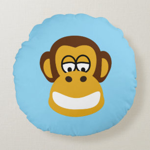 Cheeky Chimp Grin Rundkissen Rundes Kissen