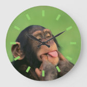 Cheeky Chimp Große Wanduhr (Vorderseite)