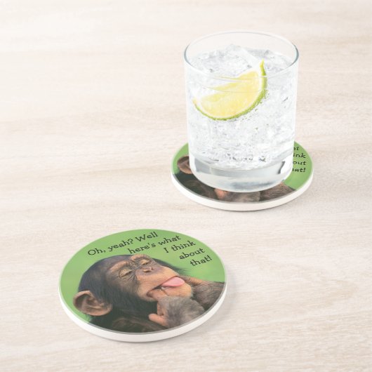 Cheeky Chimp Sandstein Untersetzer (Seite)