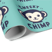 Cheeky Chimp Sleek Minimalismus Affe Geschenkpapier (Rolleneckpunkt)