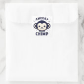 Cheeky Chimp Sleek Minimalismus Affe Quadratischer Aufkleber (Tasche)