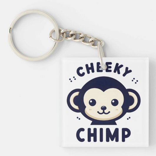 Cheeky Chimp Sleek Minimalismus Affe Schlüsselanhänger (Vorderseite)