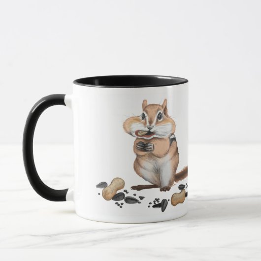Cheeky Chipmunk Illustration Tasse (Links)