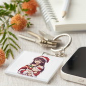 Cheeky Christmas Girl Schlüsselanhänger (Vorderseite rechts)