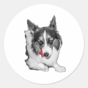 Cheeky Corgi Red Tongue Runder Aufkleber