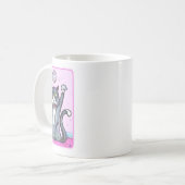 Cheeky Dancing Disco Ball Cat Cartoon Fun Art Kaffeetasse (Vorderseite Links)