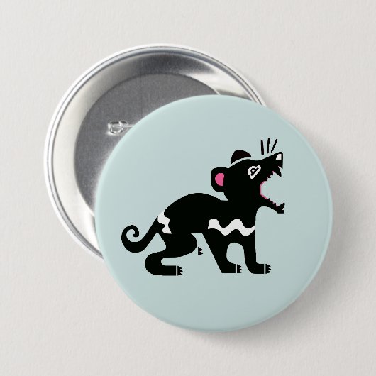 Cheeky devil - TASMANIAN DEVIL- wilde Tiere - Aqua Button (Vorne & Hinten)