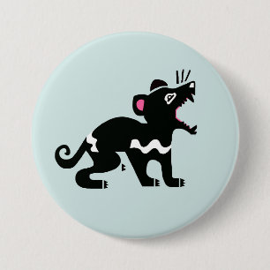 Cheeky devil - TASMANIAN DEVIL- wilde Tiere - Aqua Button
