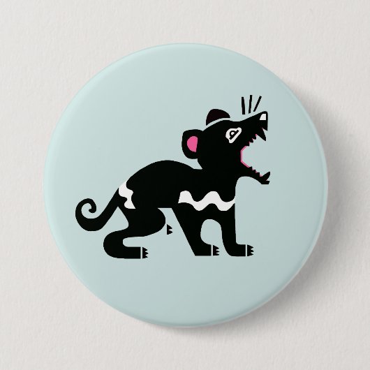 Cheeky devil - TASMANIAN DEVIL- wilde Tiere - Aqua Button (Vorderseite)