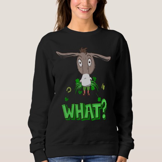 Cheeky Donkey isst Irish Leprechaun St Patrick's D Sweatshirt (Vorderseite)