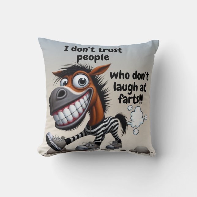 Cheeky Donkey Throw Kissen - Whimsical and Fun (Vorderseite)