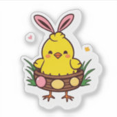 Cheeky Easter Chick Funny Holiday Aufkleber (Vorderseite)