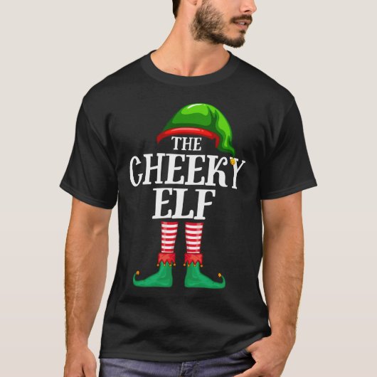 Cheeky Elf Matching Familie Weihnachten Pajama T-Shirt (Vorderseite)