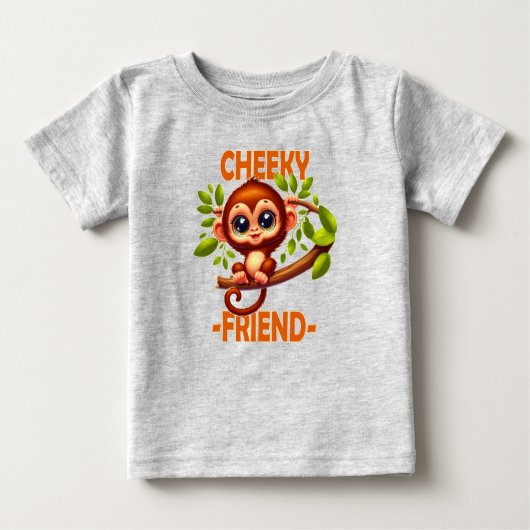 Cheeky Friend Pub Niedlich Baby Monkey auf Baum Ca Baby T-shirt (Vorderseite)