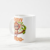 Cheeky Friend Pub Niedlich Baby Monkey auf Baum Ca Kaffeetasse (Vorderseite Links)