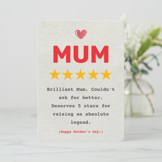 Cheeky & Funny Mother Day Card für Mama - Perfekt Einladung (Stehend Vorderseite)