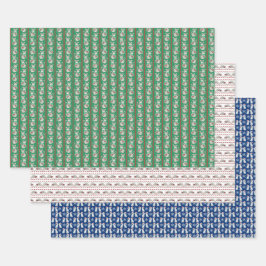 Cheeky Holiday Tier Papier Flachbett Set von 3