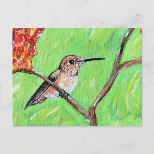Cheeky Hummingbird Painting Postkarte (Vorderseite)