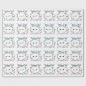 Cheeky Kawaii Style Kitten Geschenkpapier (Flach)