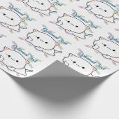 Cheeky Kawaii Style Kitten Geschenkpapier (Ecke)