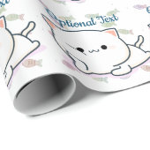 Cheeky Kawaii Style Kitten Geschenkpapier (Rolleneckpunkt)