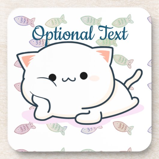 Cheeky Kawaii Style Kitten Getränkeuntersetzer (Vorderseite)