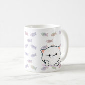 Cheeky Kawaii Style Kitten Kaffeetasse (VorderseiteRechts)