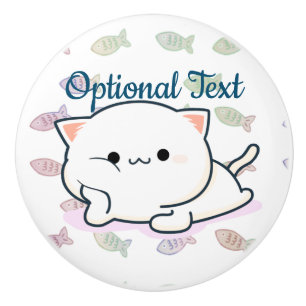 Cheeky Kawaii Style Kitten  Keramikknauf