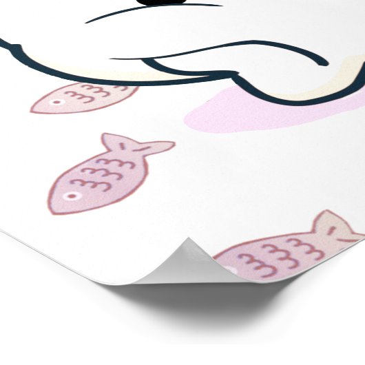 Cheeky Kawaii Style Kitten Poster (Ecke)