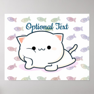 Cheeky Kawaii Style Kitten Poster