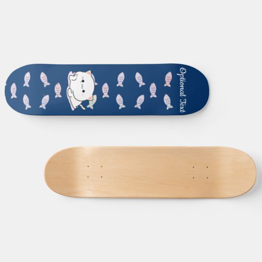 Cheeky Kawaii Style Kitten Skateboard (Horizontal)