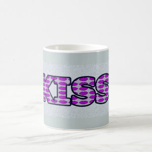 Cheeky Kiss Word Art Design Kaffeetasse