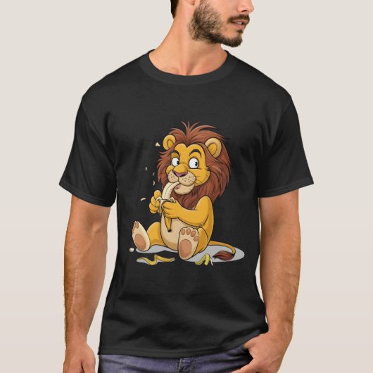 Cheeky Lion isst Banana T-Shirt (Vorderseite)