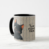 Cheeky Little Black Cat v3 Tasse (Vorderseite Links)