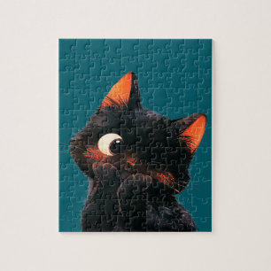 Cheeky Little Black Kitten Puzzle
