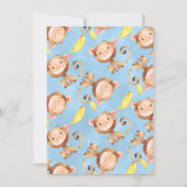 Cheeky Little Monkey Bananas Boys 1. Geburtstag Einladung (Rückseite)