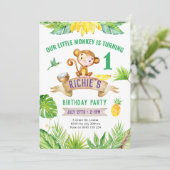 Cheeky Little Monkey Invasion, Zoo Party Einladung (Stehend Vorderseite)