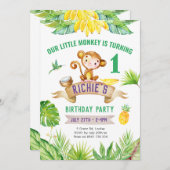 Cheeky Little Monkey Invasion, Zoo Party Einladung (Vorne/Hinten)