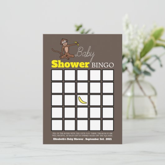 Cheeky Monkey, Baby Dusche Bingo (Stehend Vorderseite)
