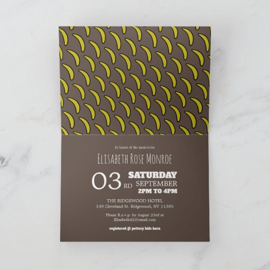 Cheeky Monkey, Baby Dusche Einladung (Innenseite)