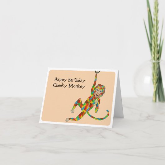 Cheeky Monkey Birthday Card Karte (Vorderseite)