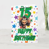 Cheeky Monkey Birthday Karte (Vorderseite)