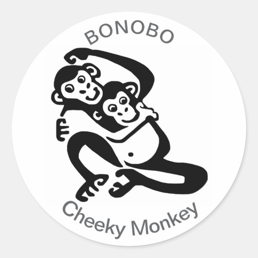 Cheeky Monkey - BONOBO - Wildlife Africa Runder Aufkleber (Vorderseite)