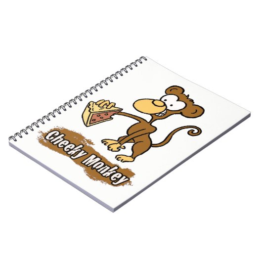 Cheeky Monkey Cartoon Design Notizblock (Linke Seite)
