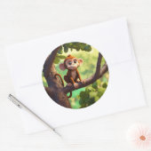 Cheeky Monkey Charm Runder Aufkleber (Umschlag)