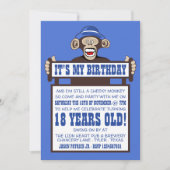 Cheeky Monkey Geburtstagsparty Einladung (Vorderseite)